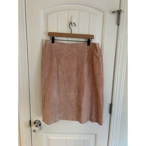 Vintage Terry Lewis Classic Luxuries Pink Genuine Leather Pencil Skirt Sz 20 NWT
